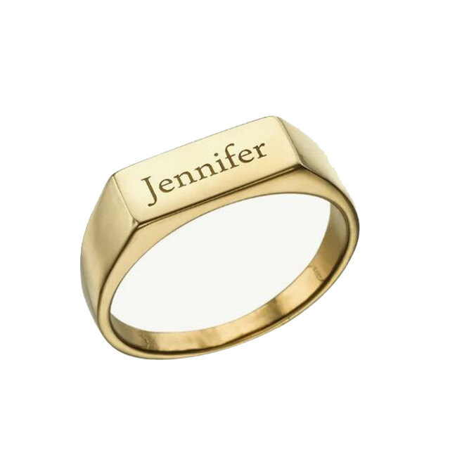 10K Gold Personalized Engraving Ring-1