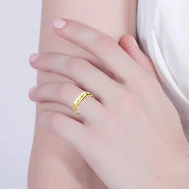 10K Gold Personalized Engraving Ring-2