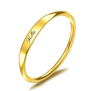 10K Gold Personalized Engraving Signet Ring-50