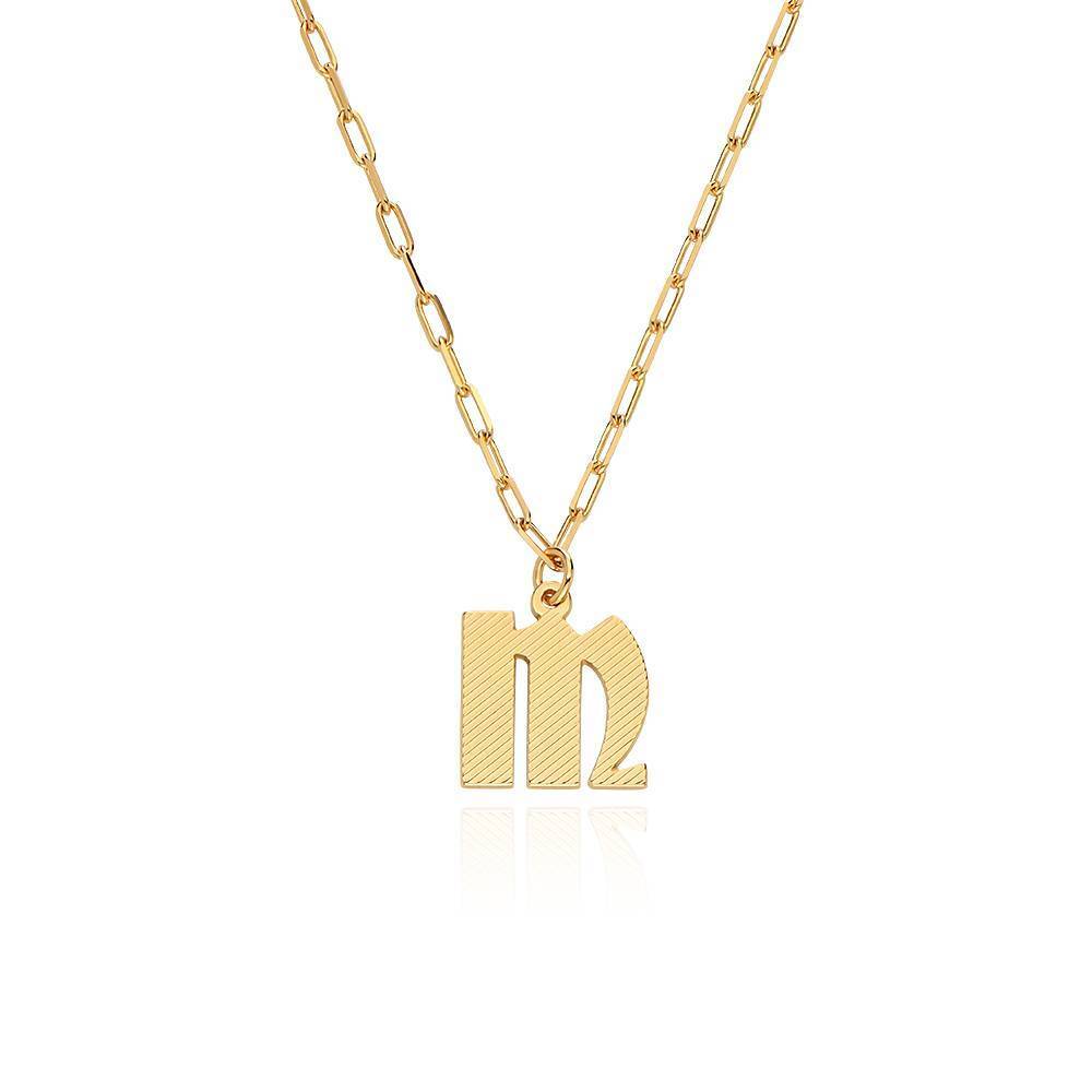 Colar com pingente de letras iniciais personalizadas em ouro 10K-1