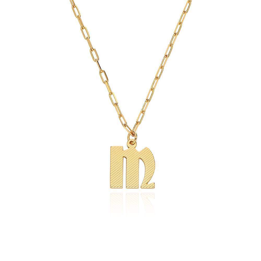 Collier avec pendentif lettre initiale personnalisée en or 10 carats-1