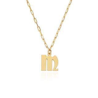 10K Gold Personalized Initial Letter Pendant Necklace-27