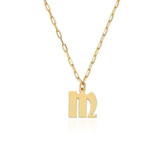 10K Gold Personalized Initial Letter Pendant Necklace