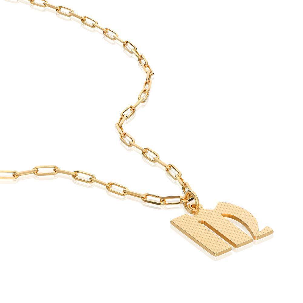 10K Gold Personalized Initial Letter Pendant Necklace-3