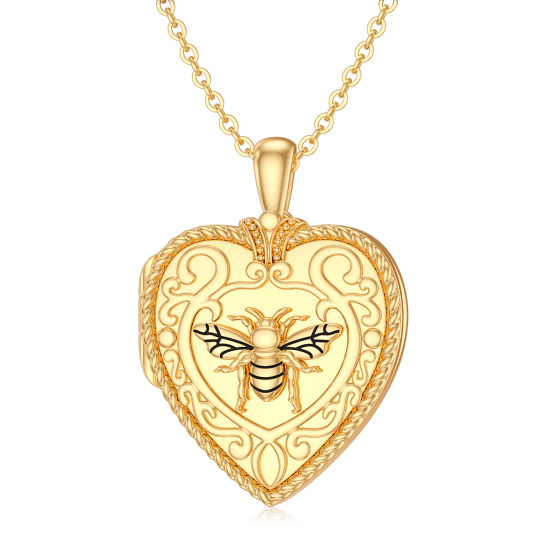 10K Gold Heart Personalized Photo Locket Necklace For Women