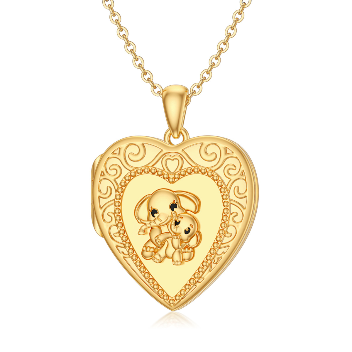 10K Gold Personalized Photo & Heart Locket Necklace For Women Best Friends-1