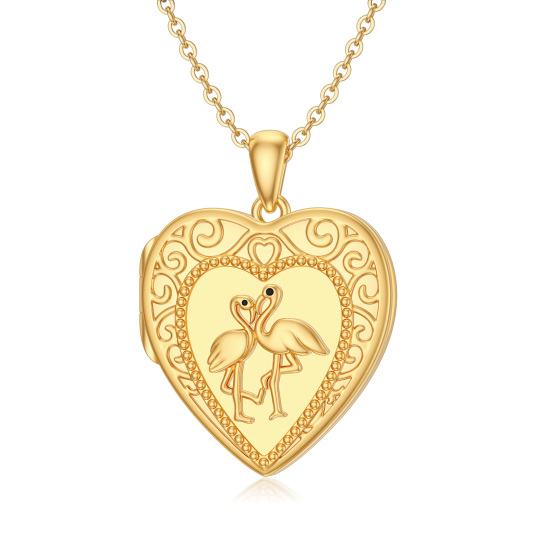 Collana con ciondolo a forma di cuore e foto personalizzata in oro 10K