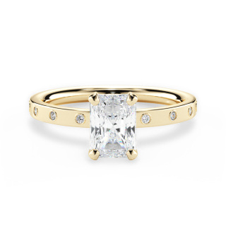 10K Gold Princess-square Moissanite Wedding Ring-17