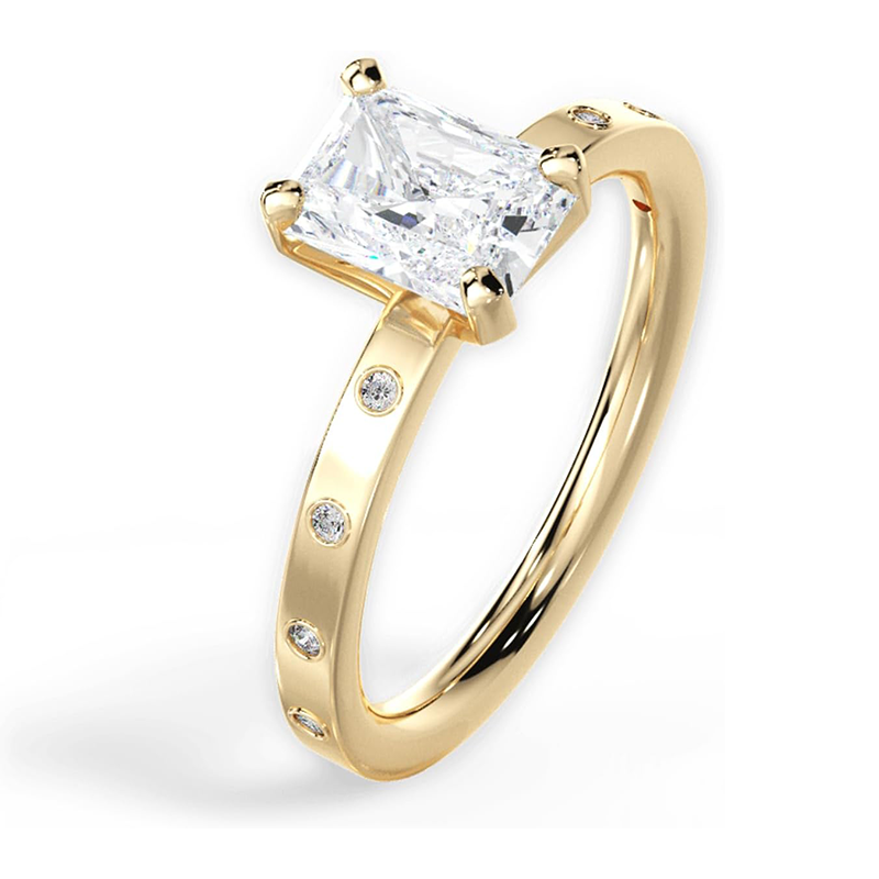 10K Gold Princess-square Moissanite Wedding Ring-2