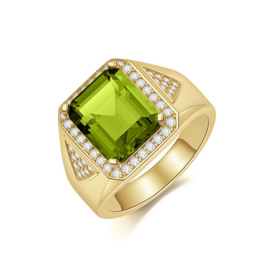 10K Gold Princess-square Cubic Zirconia Square Ring for Men