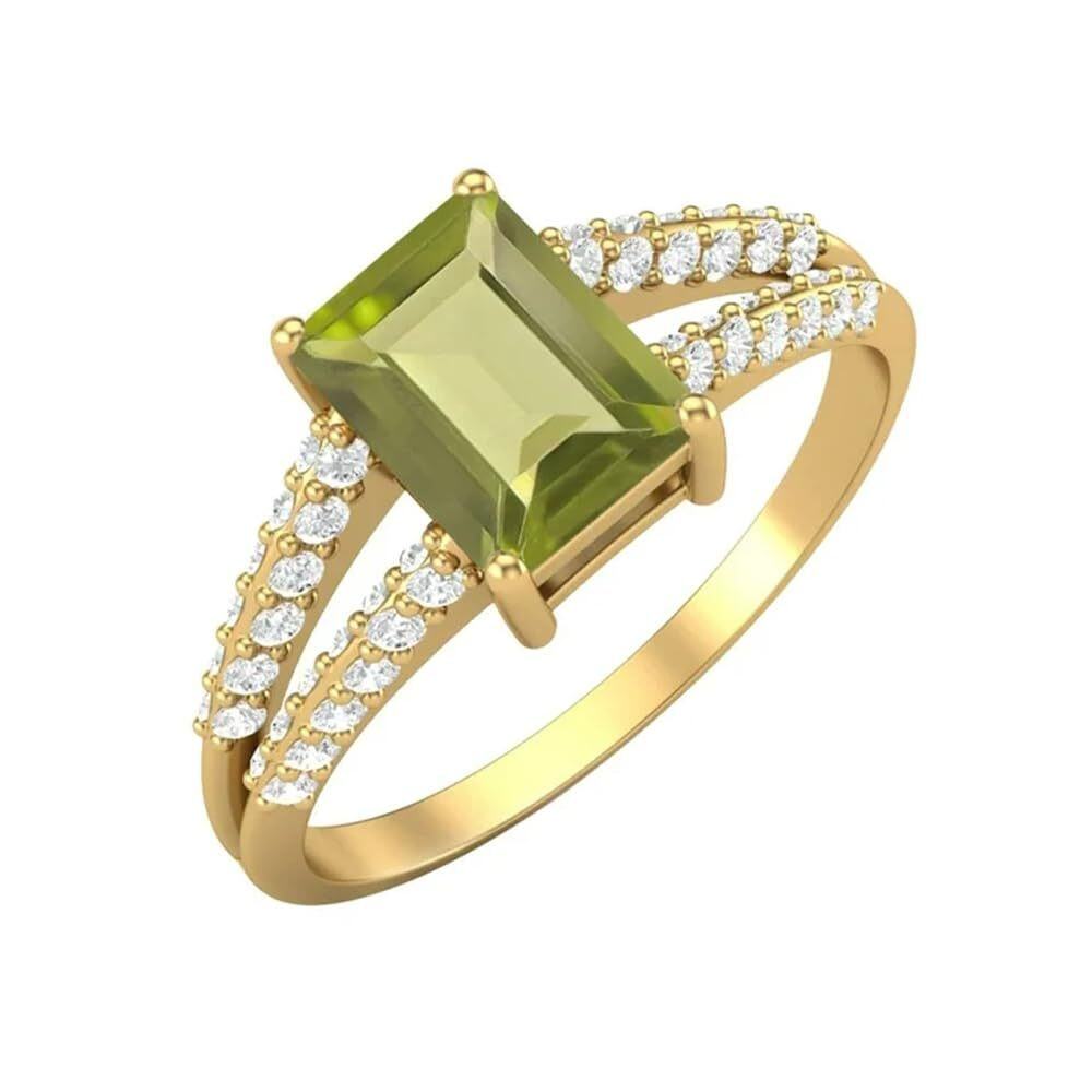 10K Gold Princess-square Cubic Zirconia Ring-1