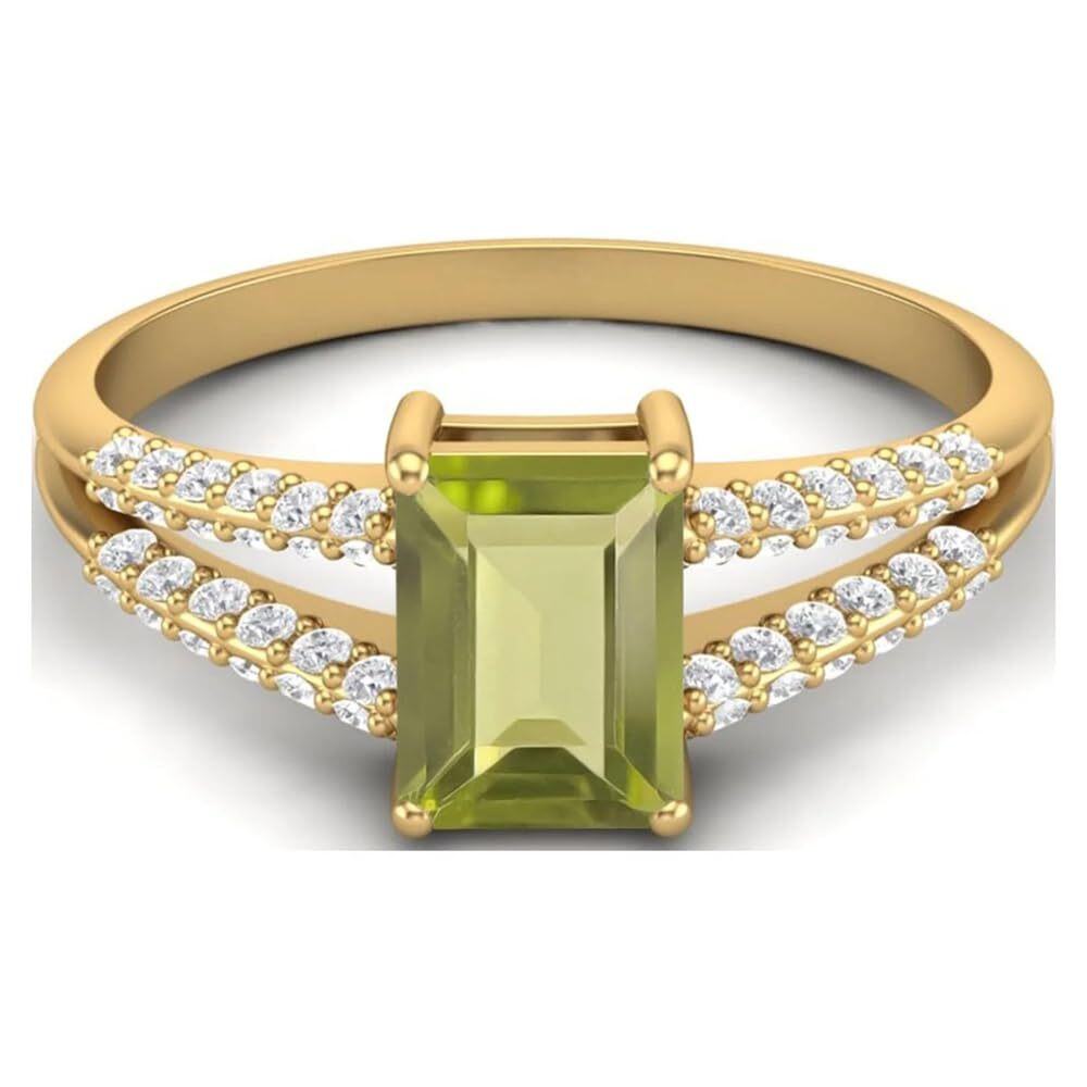 10K Gold Princess-square Cubic Zirconia Ring-2