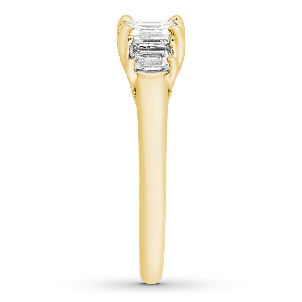 10K Gold Princess Shaped Moissanite Personalized Engraving Engagement Ring-3