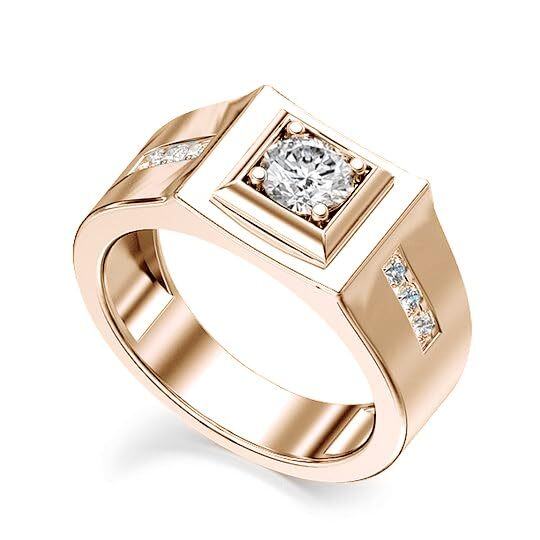 10K Gold Princess-square Shaped Moissanite Personalized Engraving Ring for Men-3