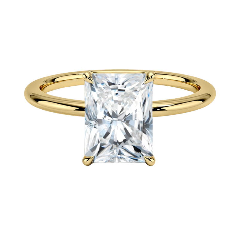10K Gold Princess Shaped Moissanite Square Wedding Ring-7