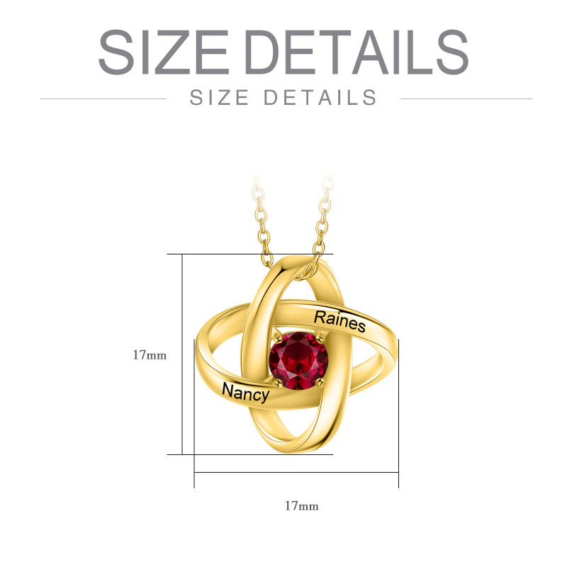 Halskette mit keltischem Knotenanhänger aus 10-karätigem Gold mit rundem Zirkonia-3