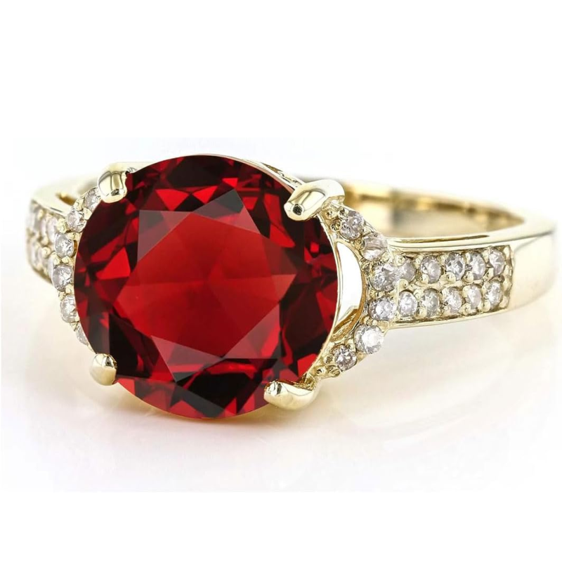 10K Gold Round Cut Custom Engagement Ring Promise Gemstone Anniversary Ring-2