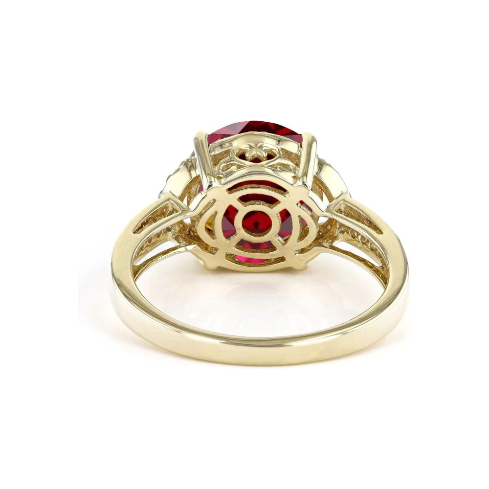 Anillo de compromiso personalizado de oro blanco de 10 quilates con corte redondo y gema de aniversario.-3