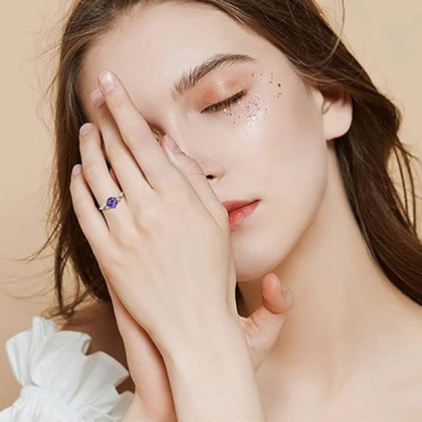 Bague de fiançailles en or 10 carats avec pierre de lierre taille