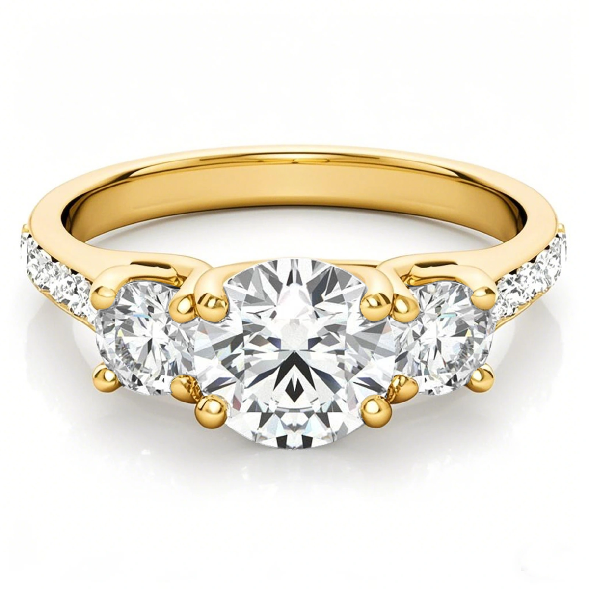 Bague de fiançailles en or 10 carats avec moissanite taille ronde-1