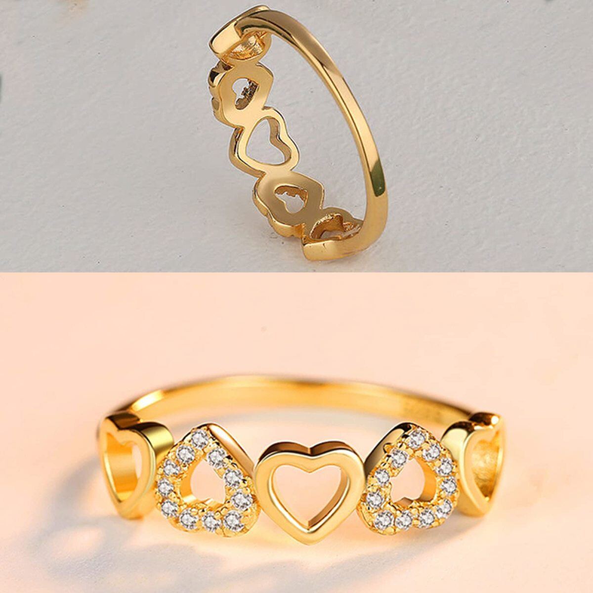 10K Gold Circular Shaped Diamond Custom Heart Ring 3EX IGI Certified-3