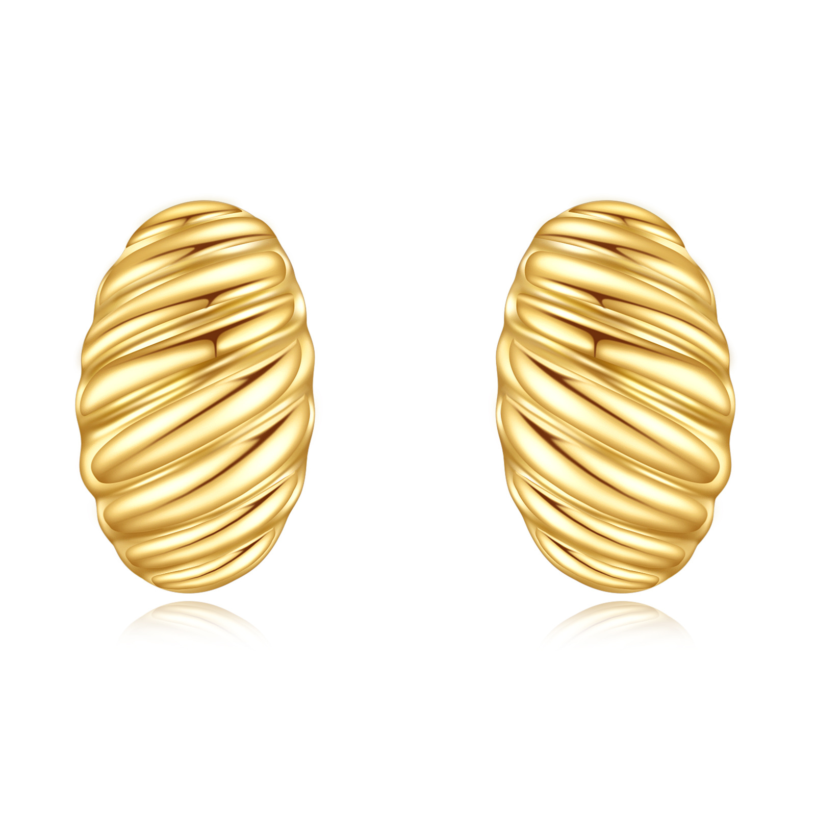 10K Gold Stud Earri… - image