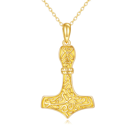 10K Gold Thor's Hamme Pendant Necklace