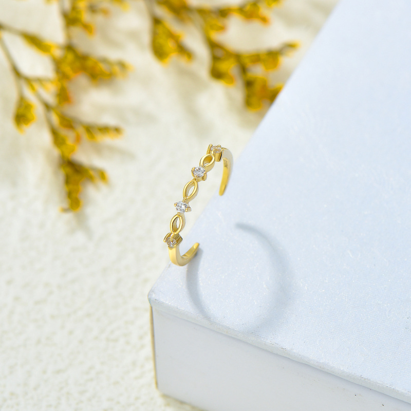 Anello per dita dei piedi in oro 14 carati con zirconi cubici-3