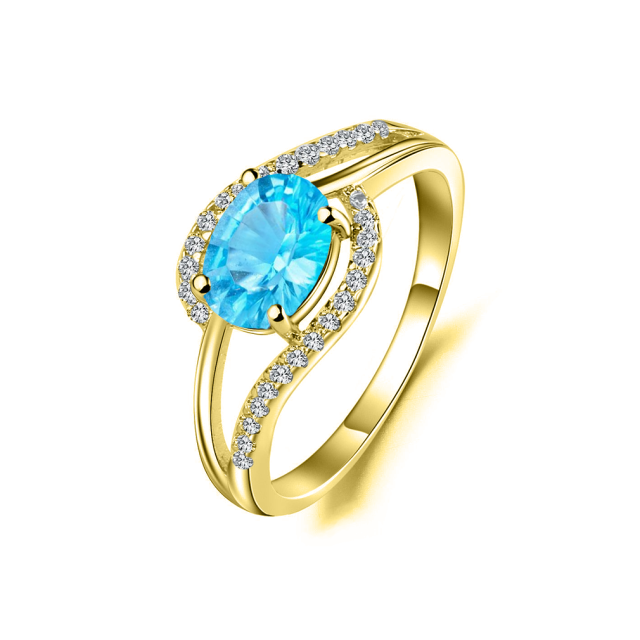 10K Gold Topaz Personalized Birthstone Ring-1