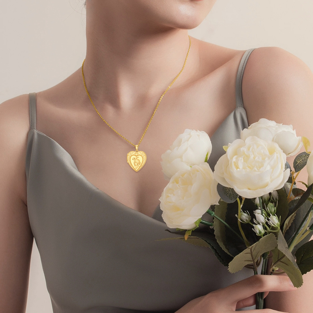 Collar Colgante Tortuga y Tortuga Oro 18K-2