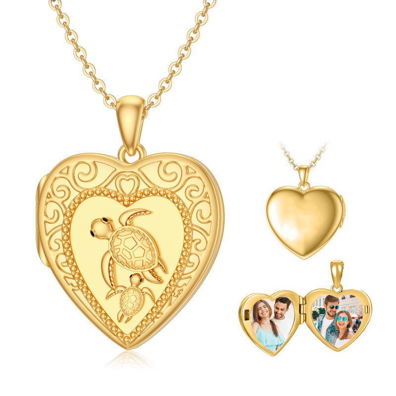 18K Rose Gold Tortoise & Sea Turtle Pendant Necklace-3