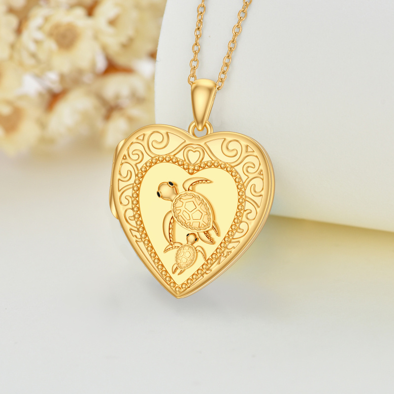 18K Rose Gold Tortoise & Sea Turtle Pendant Necklace-5