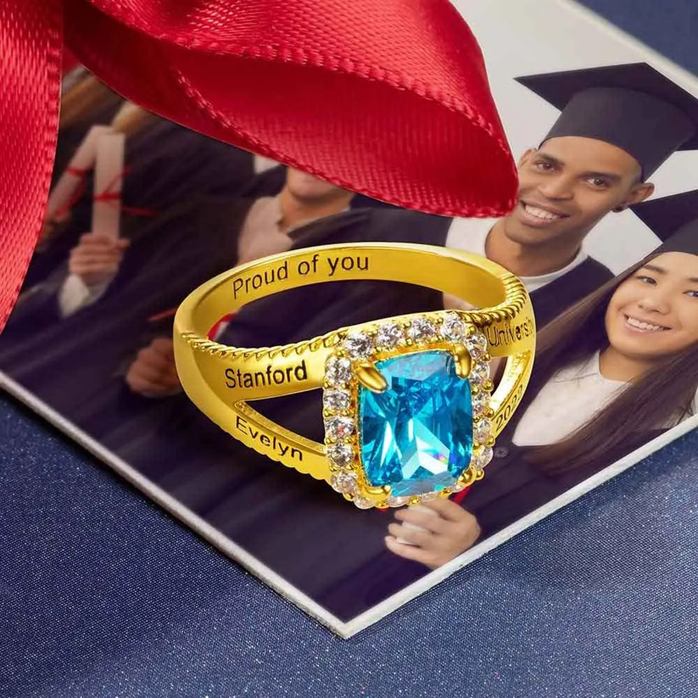 10K gouden zirkoon geboortesteen geboortesteen ring voor vrouwen-2