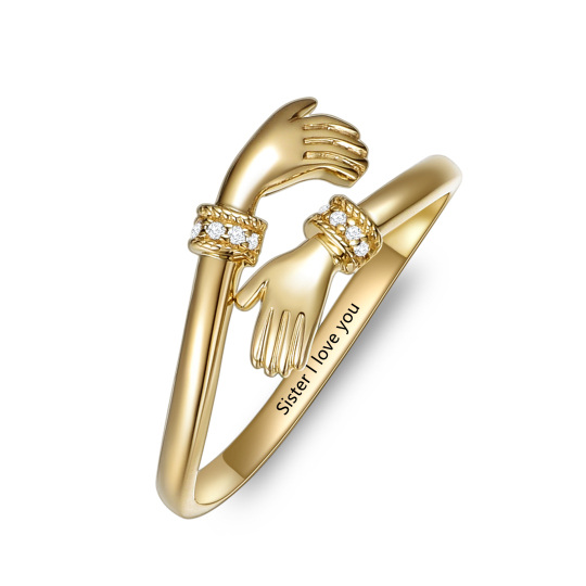 10K Gold Zirkon Kreis Ring