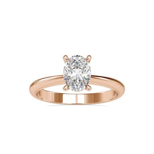 10K Rose Gold 1CT Oval Moissanite Wedding Ring