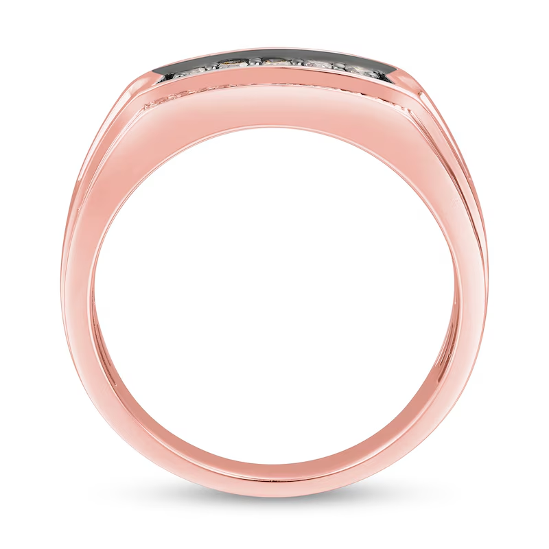 Anillo de bodas personalizado para hombre en oro blanco de 10 quilates con 0,5 quilates de peso total, con diamantes redondos creados en laboratorio, color D, claridad VVS1, 3EX-4