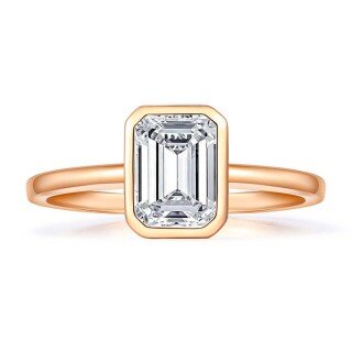 10K Rose Gold 3CT Princess-square Shaped Moissanite Engagement Ring-19