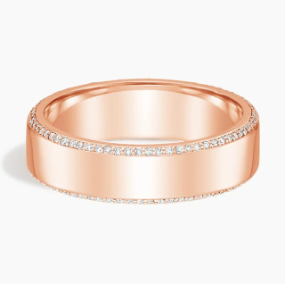 10K Rose Gold 0.4 CT.T.W. Diamond 6mm Wedding Band-2