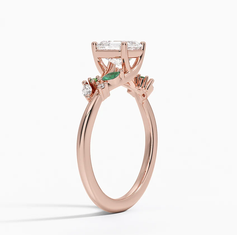 Aliança de noivado em ouro branco 10K, 0,65 a 3,15 CT.T.W., com corte Asscher e diamante criado em laboratório, cor D, pureza VVS-VS, certificação IGI-3