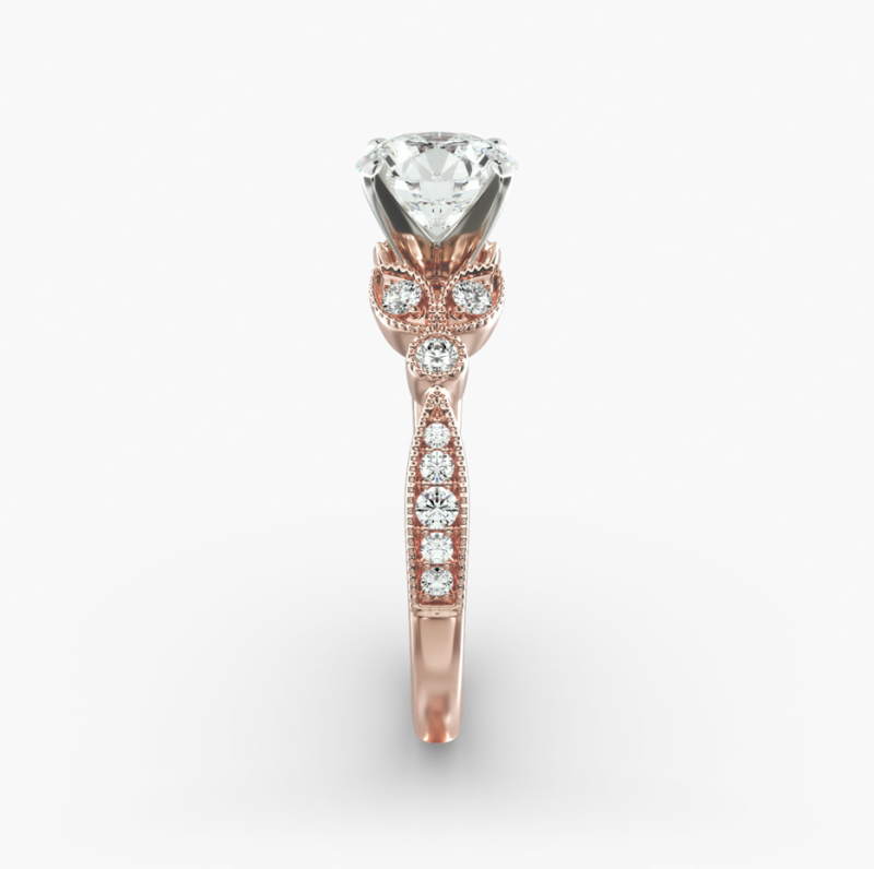 Verlobungsring aus 10-karätigem Roségold mit runden Diamanten (0,7 bis 3,2 ct. Gesamtgewicht), Farbe D, Reinheit VVS-VS, IGI-zertifiziert-4