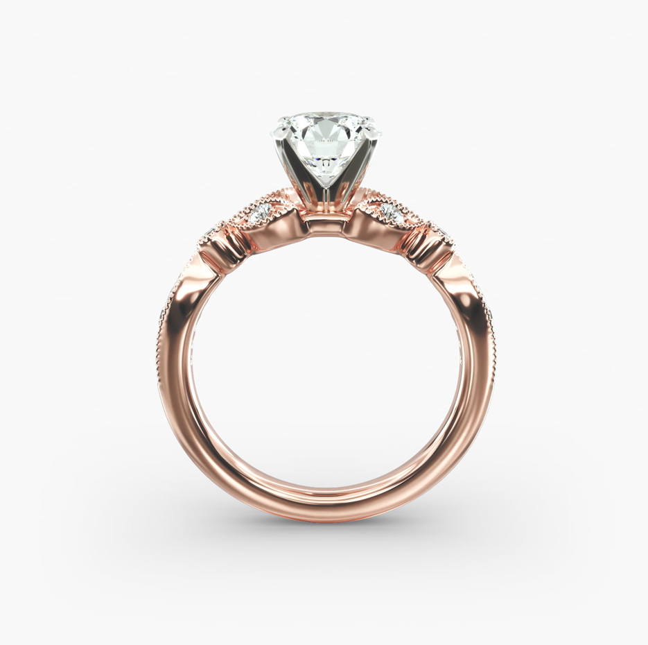 10K Gold 0.7 to 3.2 CT.T.W. Round Cut Diamond Engagement Ring D Color VVS-VS Clarity IGI Certified-5