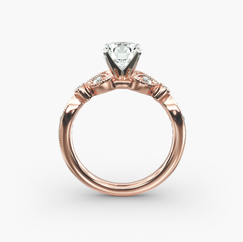 Verlobungsring aus 10-karätigem Roségold mit runden Diamanten (0,7 bis 3,2 ct. Gesamtgewicht), Farbe D, Reinheit VVS-VS, IGI-zertifiziert-5