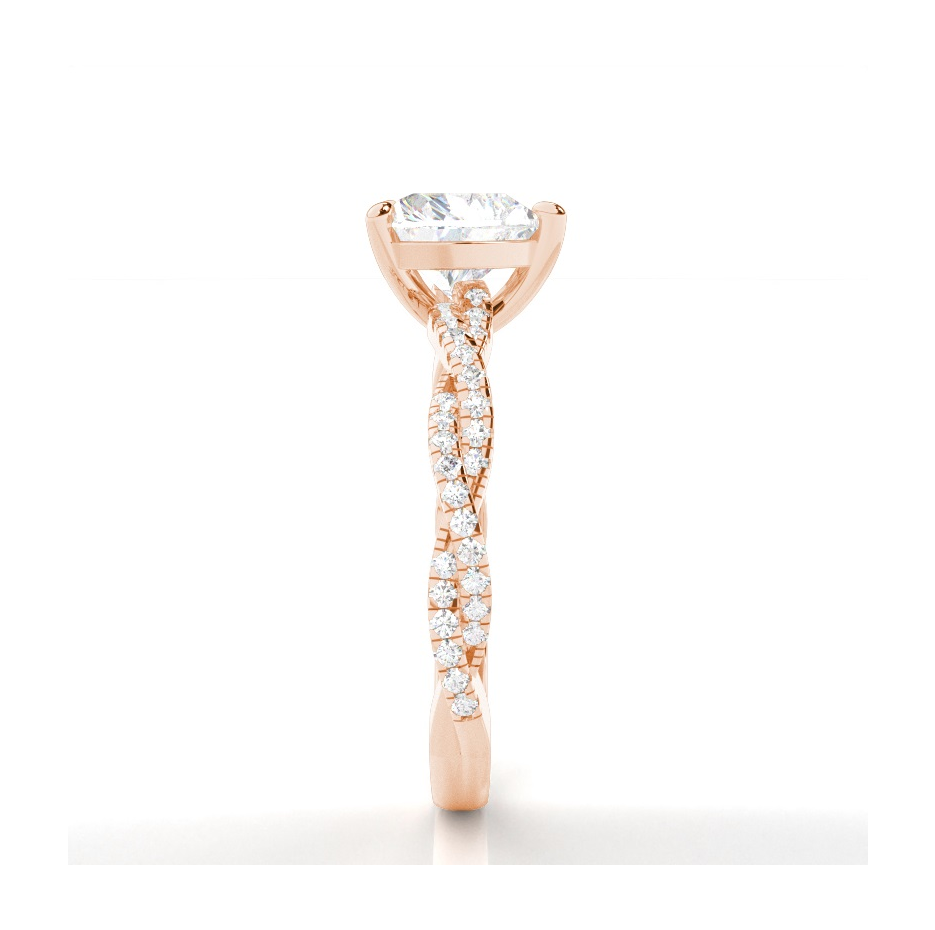 10K Gold 0.75 to 3.25 CT.T.W. Heart Lab Created Diamond 4 Prong Setting Side Stone Engagement Band IGI Certified-5
