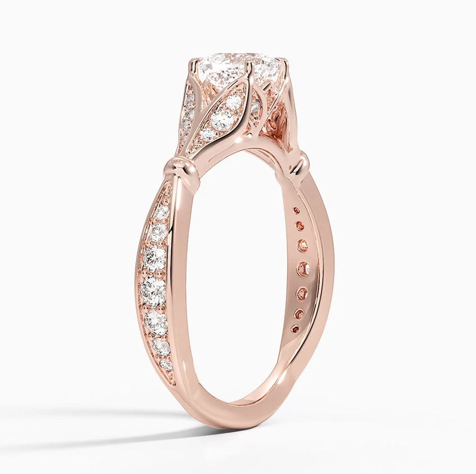 10K Gold 0.8 to 3.3 CT.T.W. Cushion Cut Lab Created Diamond Custom Engagement Band IGI Certified-4