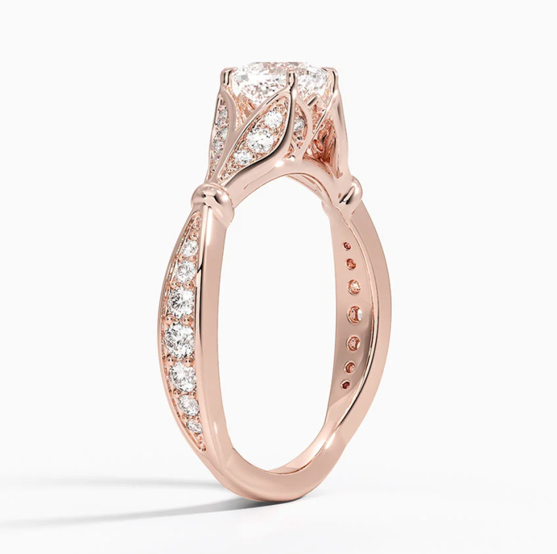 10K White Gold 0.8 to 3.3 CT.T.W. Cushion Cut Lab Created Diamond Custom Engagement Band IGI Certified-4