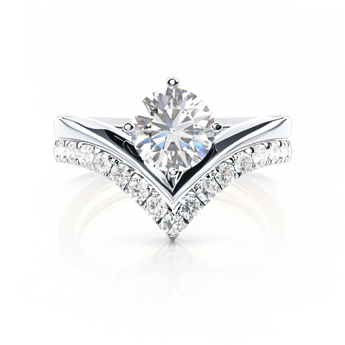 10K Rose Gold 0.88 to 3.38 CT.T.W. Round Cut Lab Created Diamond Bridal Set D Color VVS-VS Clarity IGI Certified-1