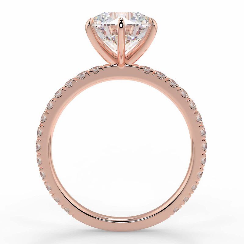 10K Rose Gold Round Moissanite Wedding Ring-3