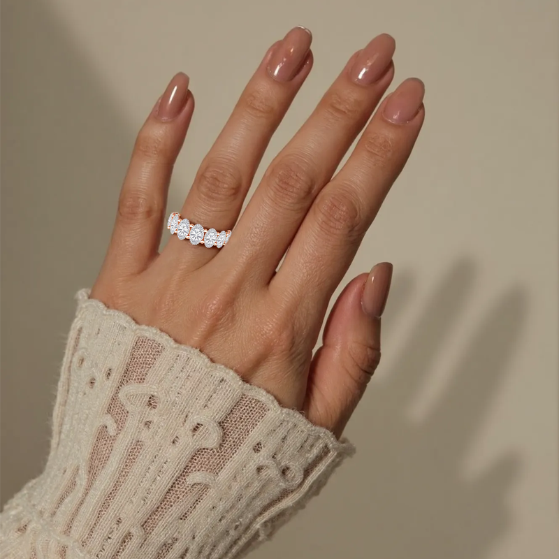10K Rose Gold 3 CT. T.W Oval Cut Lab Created Diamond Wedding Ring D Color VS1-VVS1 Clarity 3EX IGI Certified-5