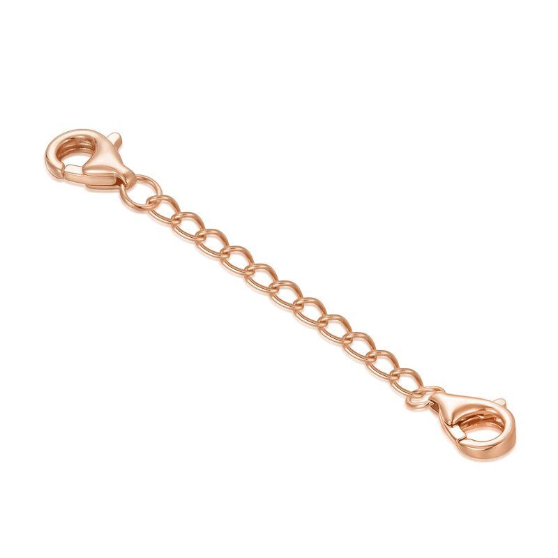 Colar de corrente de elos de meio-fio de ouro rosa 18K-2