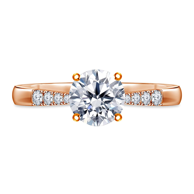 10K Rose Gold Moissanite Wedding Ring-1